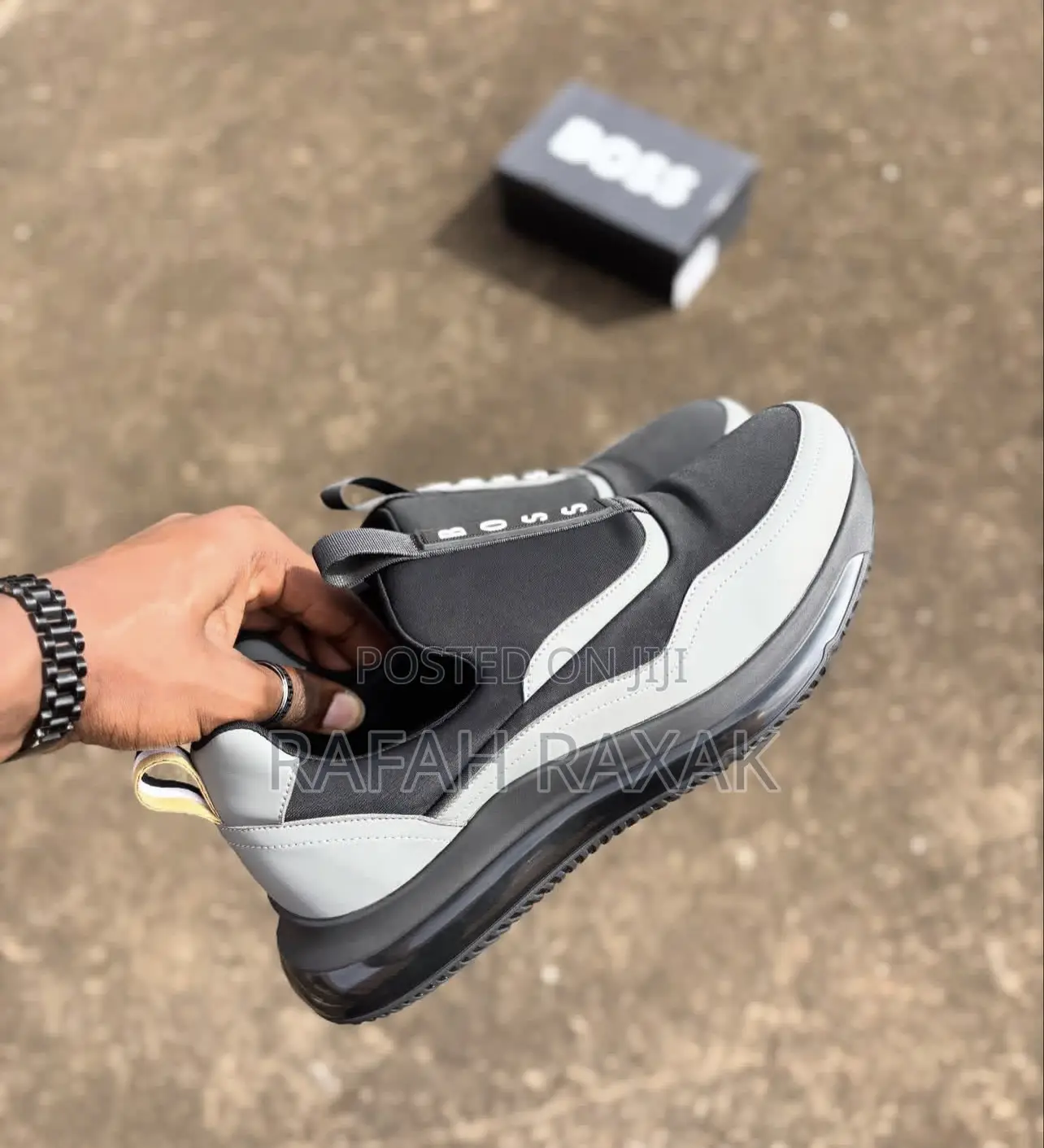 Ash Black Hugo Boss Slip-on Sneakers