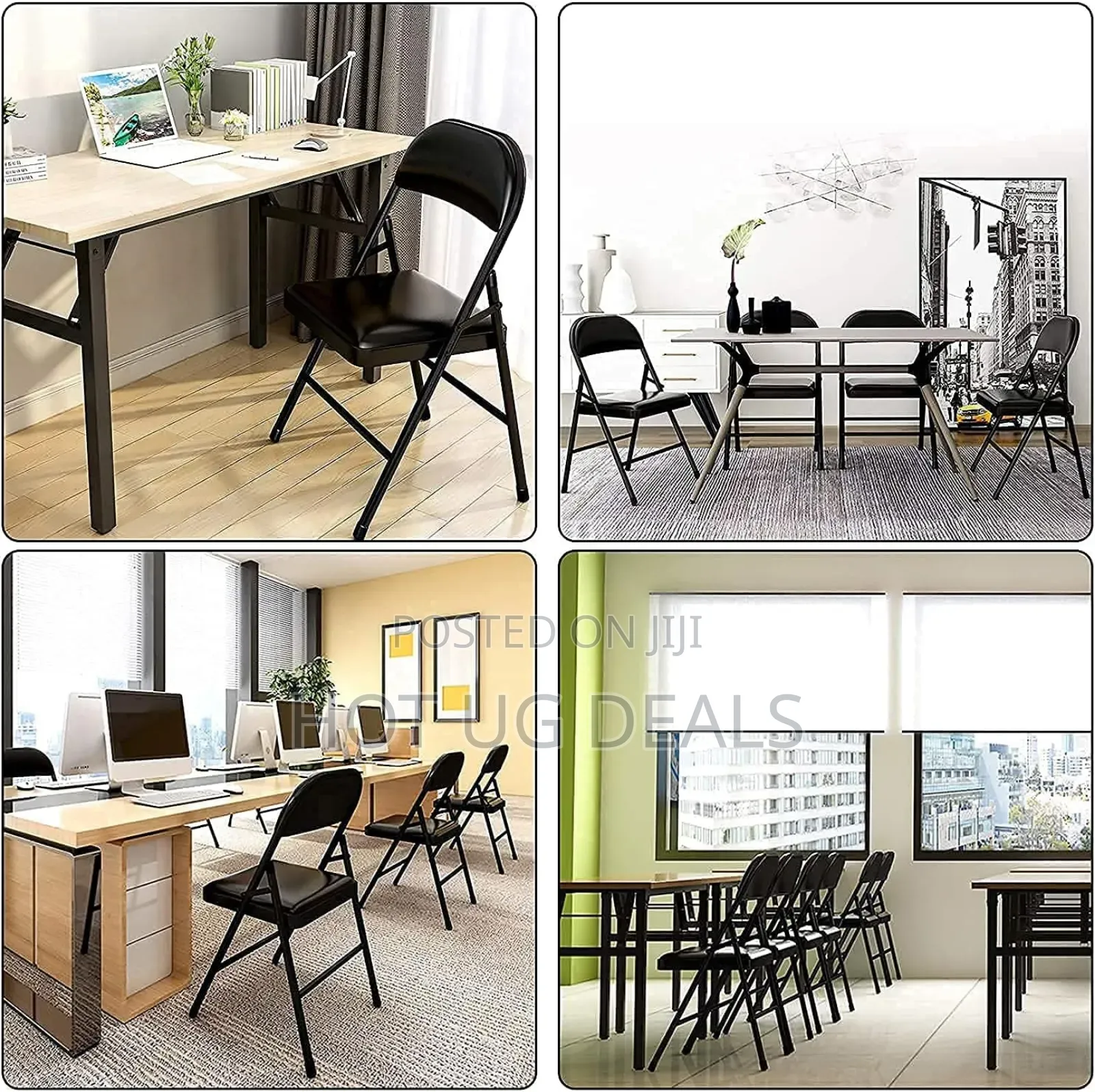 Portable Foldable Dining Chairs - Black