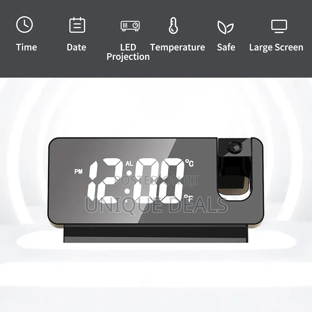 Digital Led Projection Alarm Clock With Temperature Display