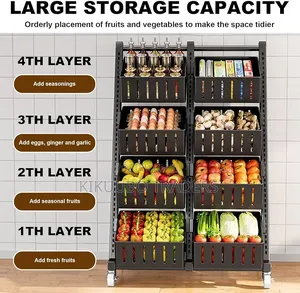 Kitchen Snack Cart With Wheels, Kitchen Storage Basket