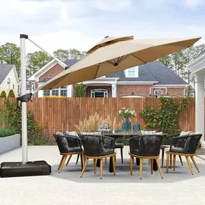 Outdoor Garden Umbrella Round Khaki