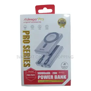 Aldeepo 10,000mah Magnetic Power Bank (20w Fast Charge)
