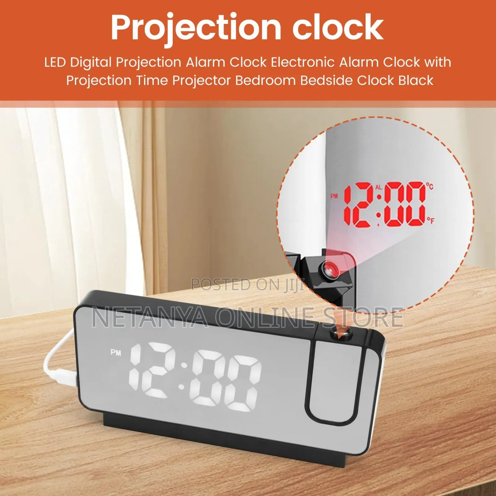 Led Digital Alarm Clock With Projection