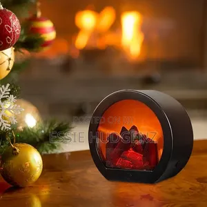 Decorative Led Fireplace Lantern With A Simulation Log Flame Effect.