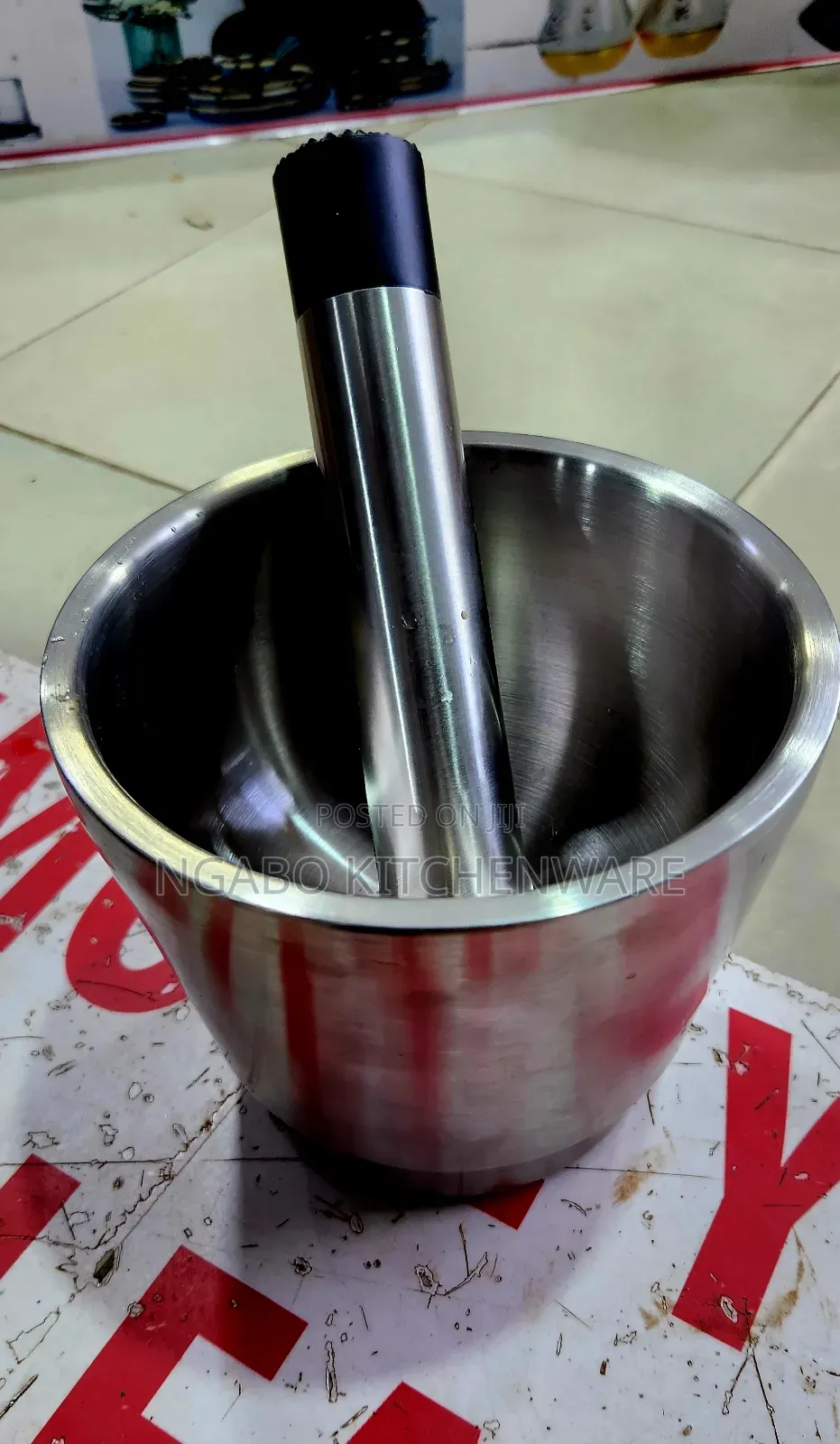 Stainless Steel Mortar and Pestle Set.