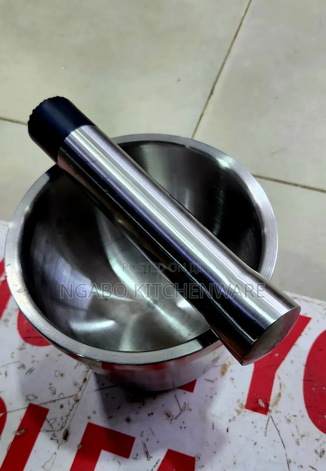 Stainless Steel Mortar and Pestle Set.