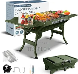 Portable Green Foldable Charcoal BBQ Grill