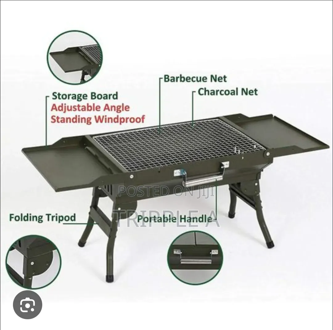 Portable Green Foldable Charcoal BBQ Grill