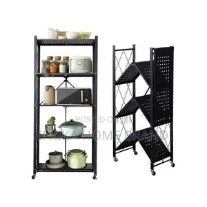 5 Layers Foldable Strong and Moveable Storage Kitchen Rack