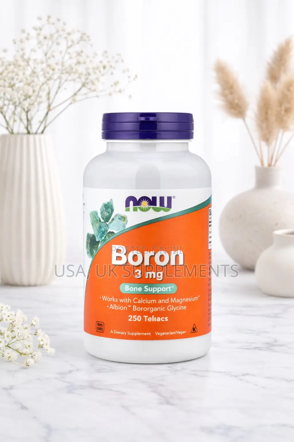 Now Boron 3mg 250 Tablets(Bone Health)