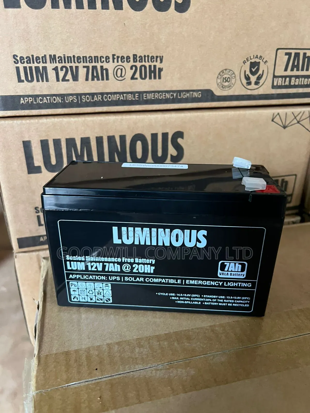 7ah Solar / Backup Luminous Battery