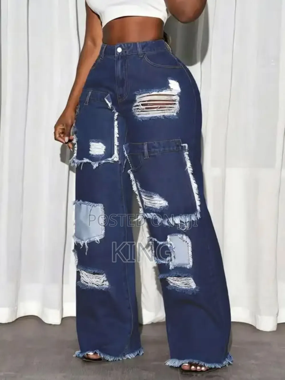 Distressed Rugged Jeans Look