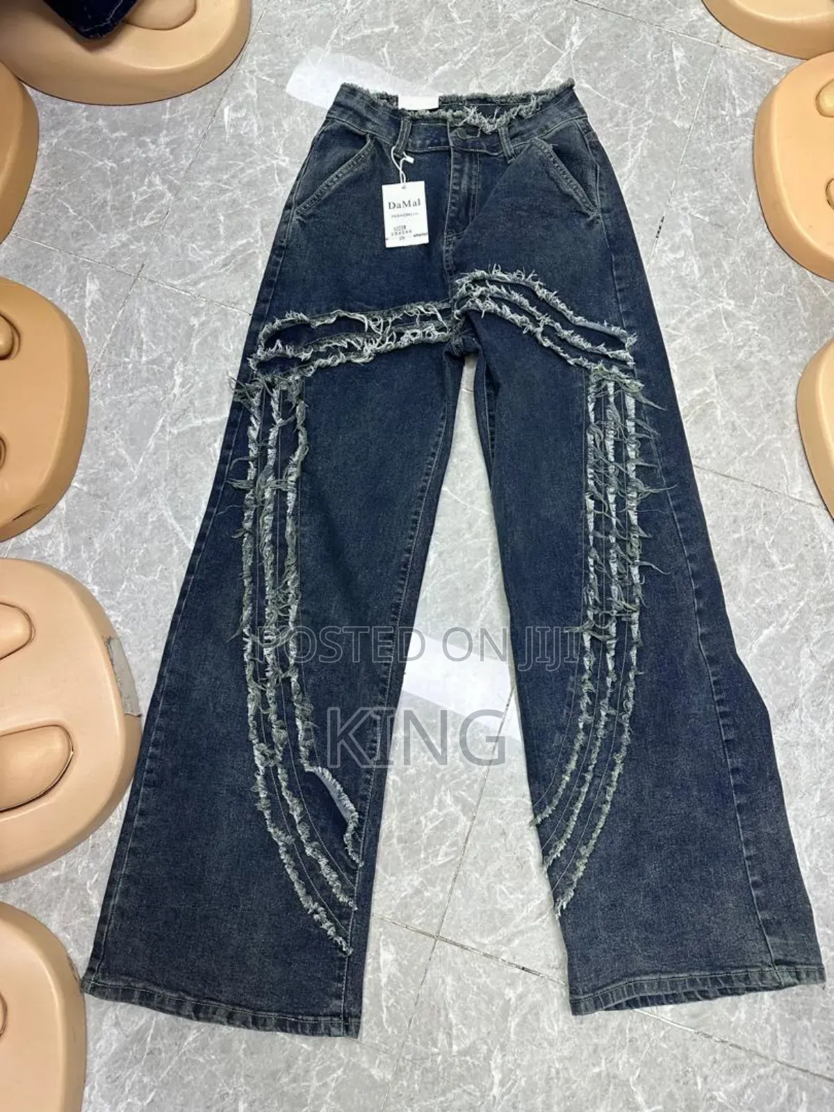 Distressed Rugged Jeans Look