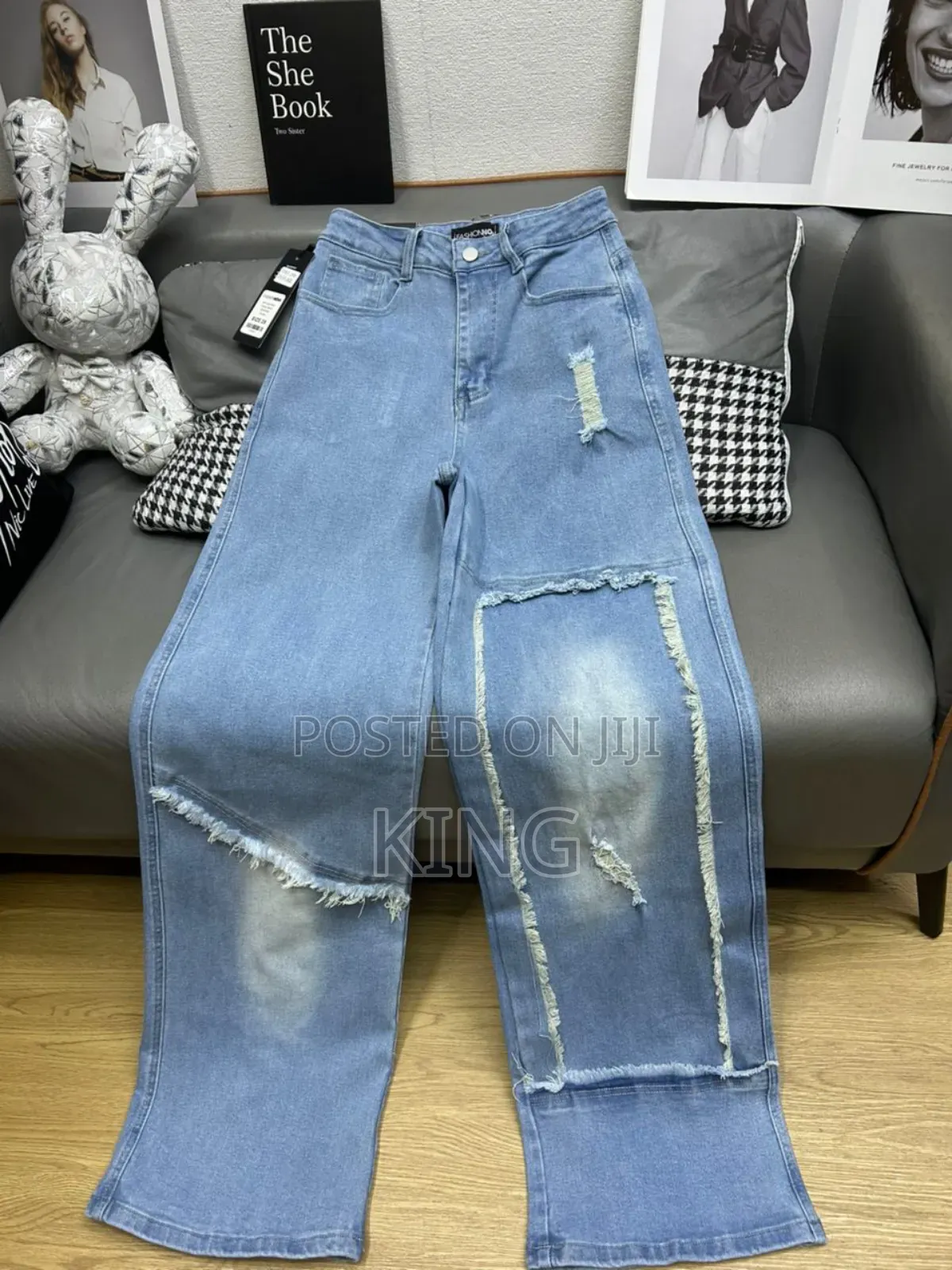 Distressed Rugged Jeans Look