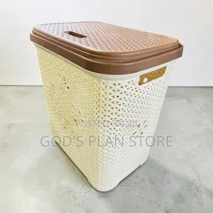 Plastic Cream Color Loundary Baskets Plastic Loundary Baskets