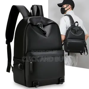 Minimalist Black Urban Backpack Laptop Bag - Black