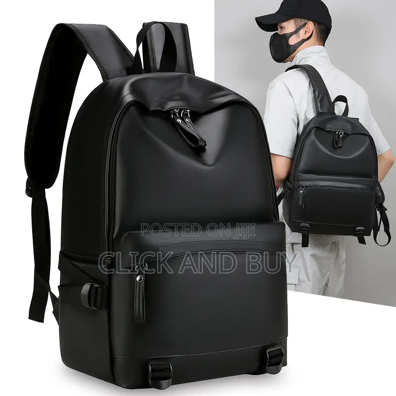 Minimalist Black Urban Backpack Laptop Bag - Black