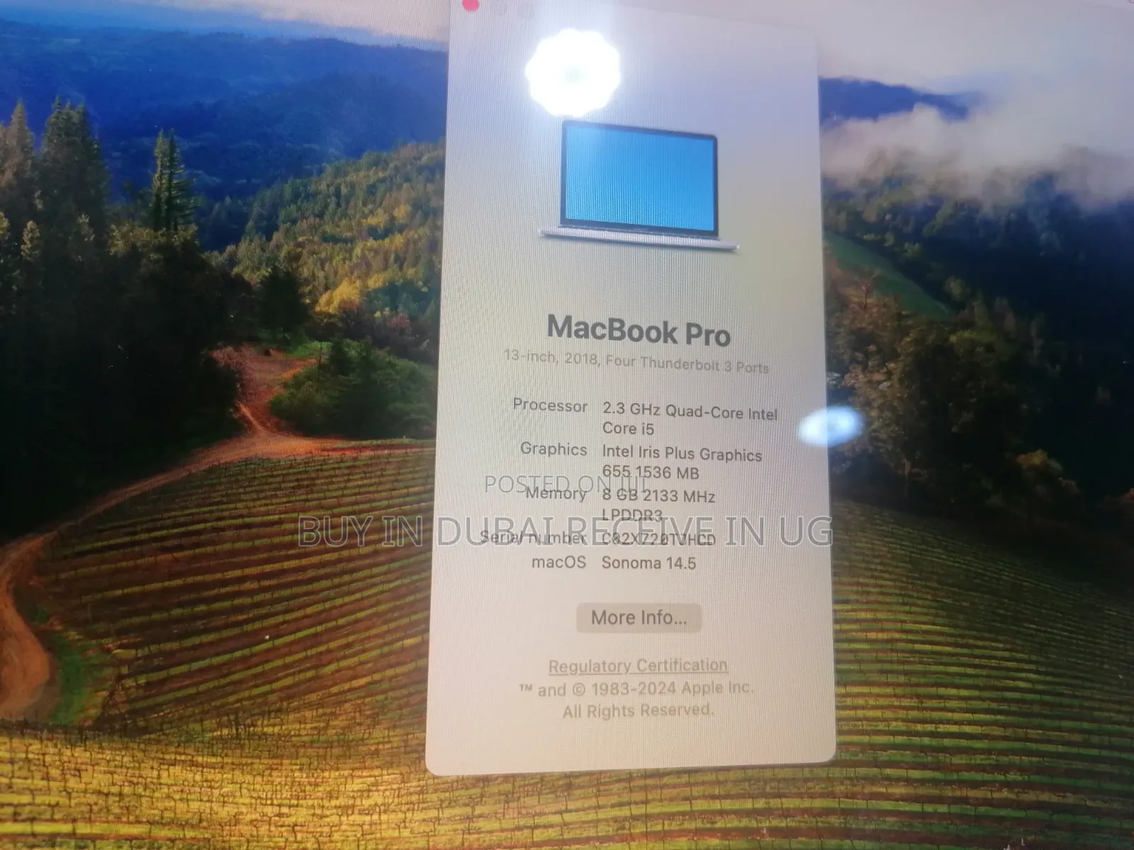 Laptop Apple MacBook 2018 8GB Intel Core i5 SSD 256GB