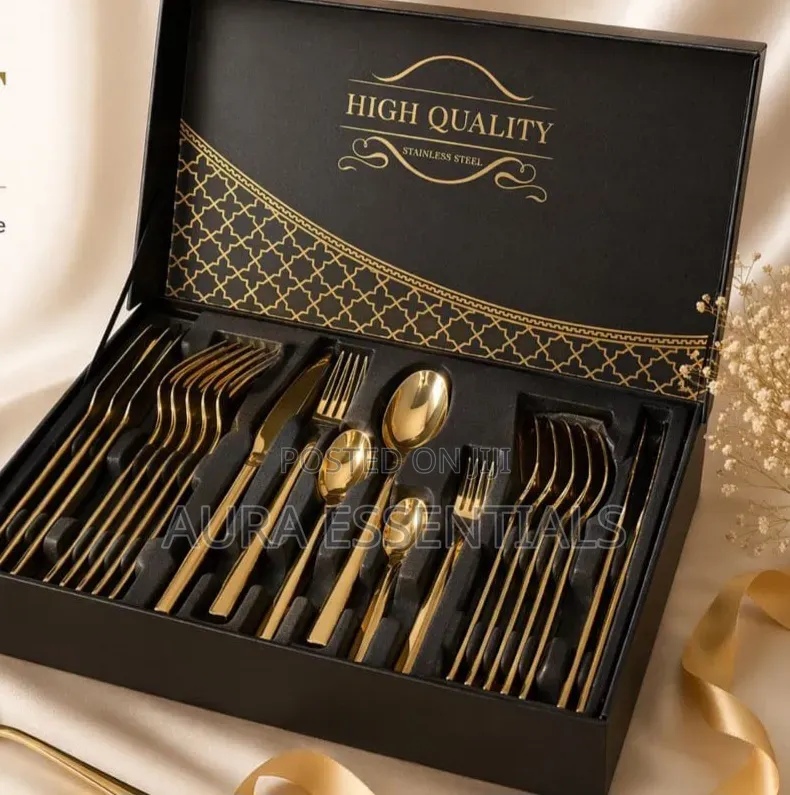 36 PCS Gold Premium Stainless Steel Cutlery Set