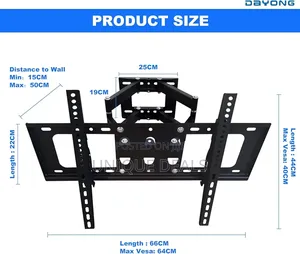 Full Motion Tv Wall Mount For Most 32-70 Inch Tvs