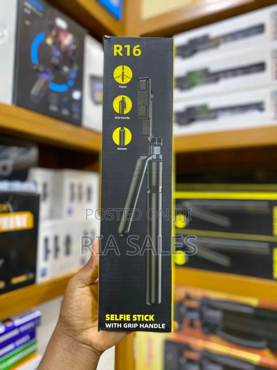 R16 Selfie Stick With a Built-in Tripod Stand.
