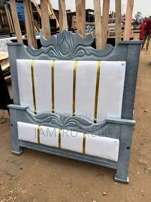 Grey,White and Gold Stipes Bed