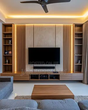 Elegant Wooden Tv Wall Mount – Modern Floating Design