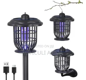 2in1 Solar-Powered Outdoor Light and Bug Zapper Mosquito Killing Lamp