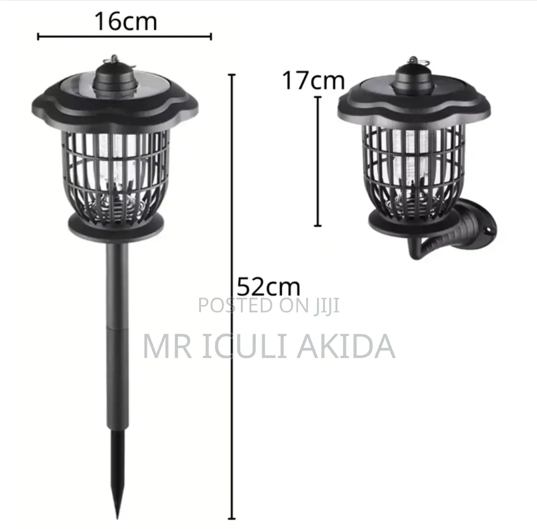 2in1 Solar-Powered Outdoor Light and Bug Zapper Mosquito Killing Lamp