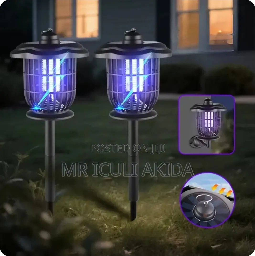 2in1 Solar-Powered Outdoor Light and Bug Zapper Mosquito Killing Lamp