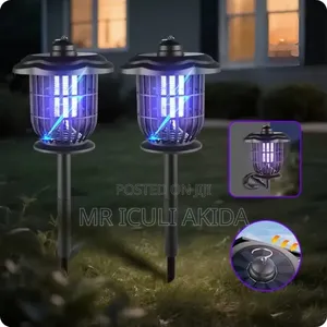 2in1 Solar-Powered Outdoor Light and Bug Zapper Mosquito Killing Lamp