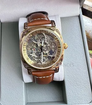 Men's Cartier Mechanical Wrist Analog Leather Strapped Time Piece