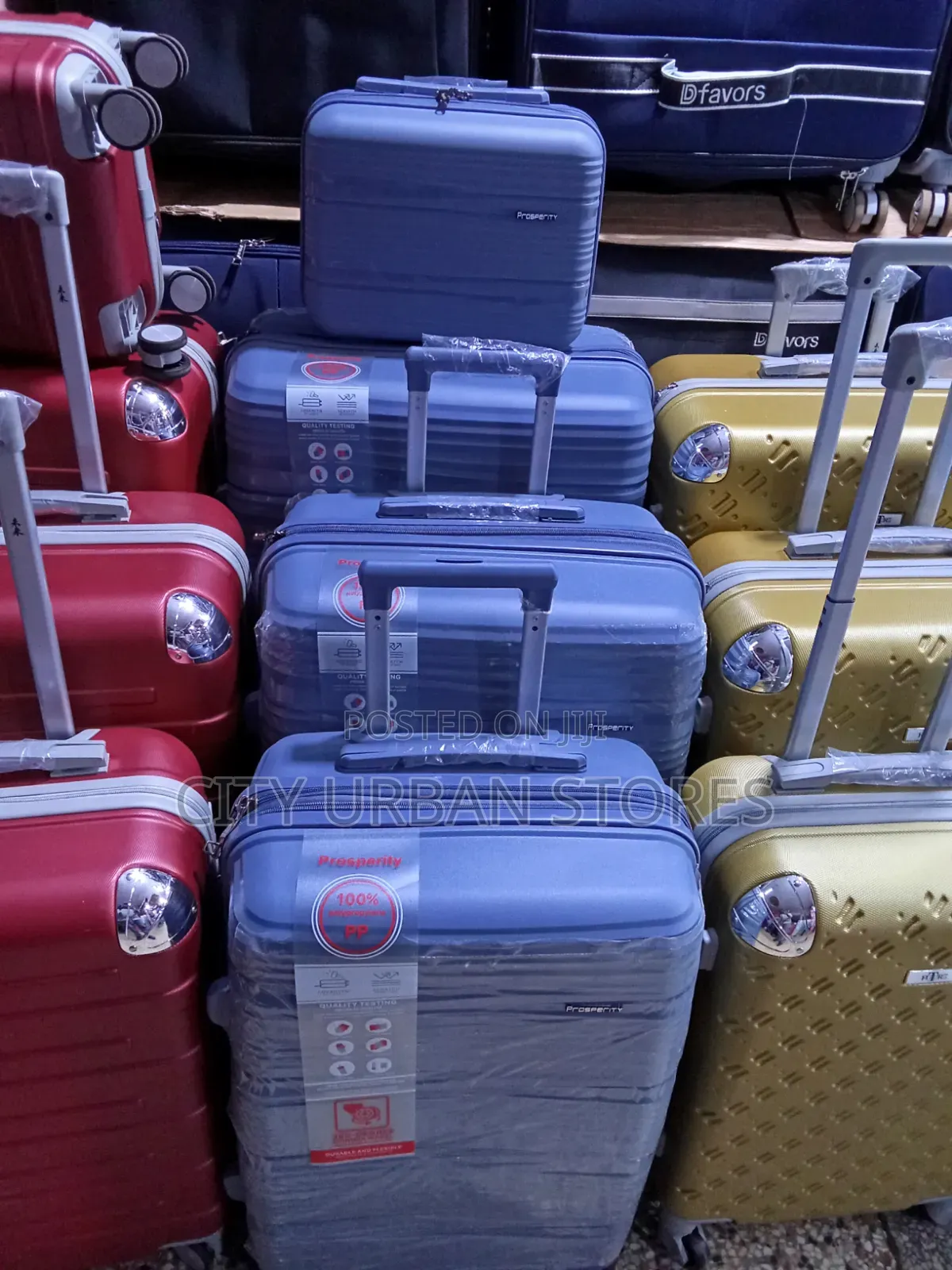 Prosperity 4pcs Full Set Plastic Rubber Suitcase