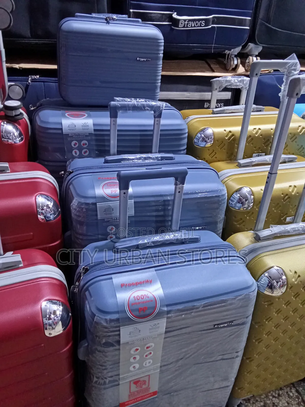 Prosperity 4pcs Full Set Plastic Rubber Suitcase
