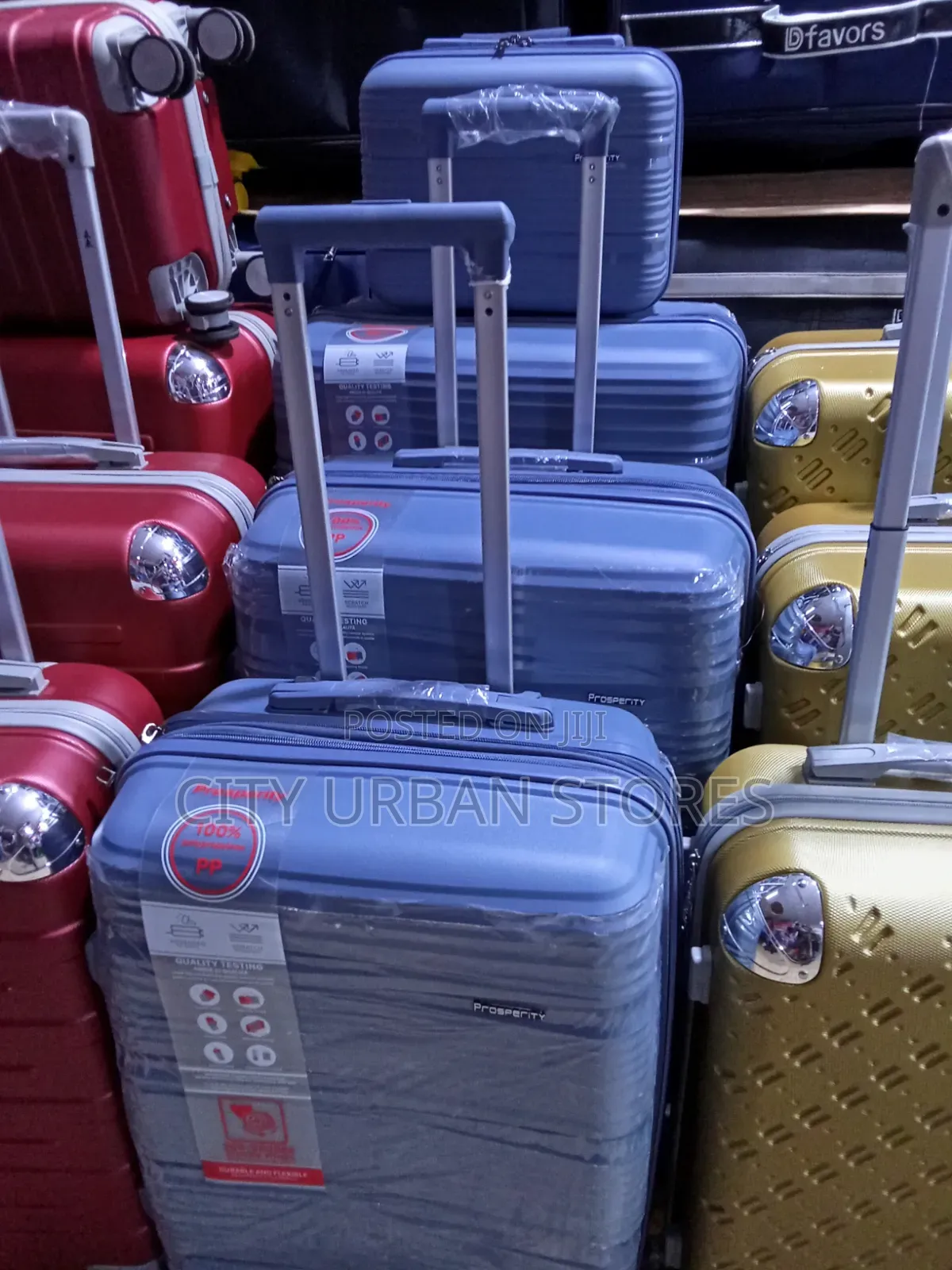 Prosperity 4pcs Full Set Plastic Rubber Suitcase