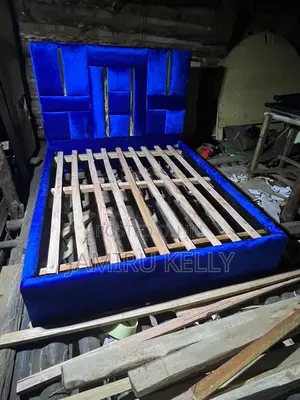 Ocean Mist Blue Fabric Bed
