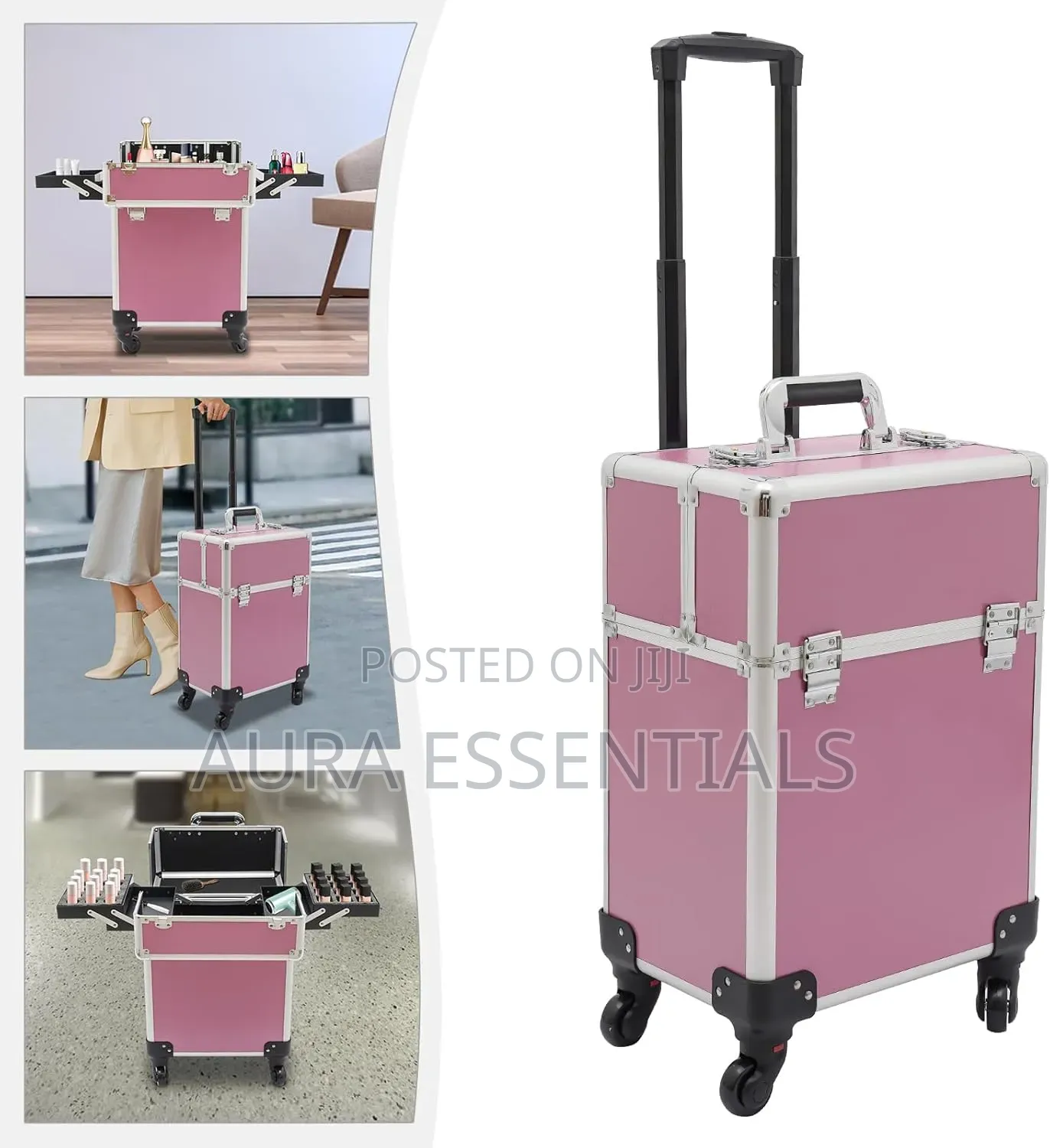 Portable Traveling Makeup Trolley Case