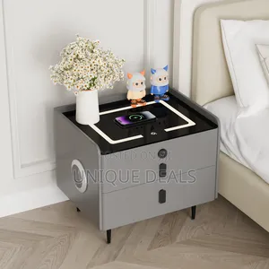 Nightstand W/Charging Station,Bedside Tables With Drawers