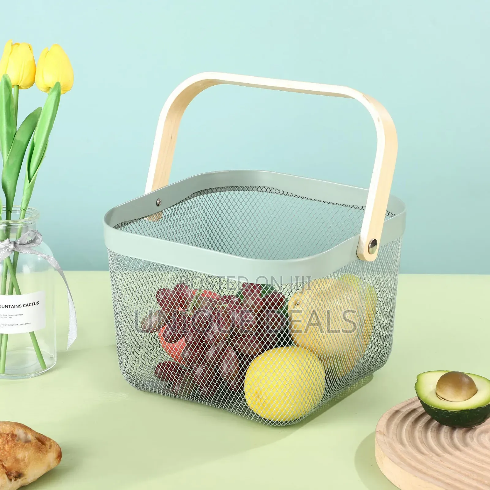 Metal Mesh Steel Basket, Storage Organizer Basket