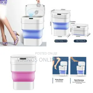 Automatic Smart Sensor Folding Trash Can Dustbin- White