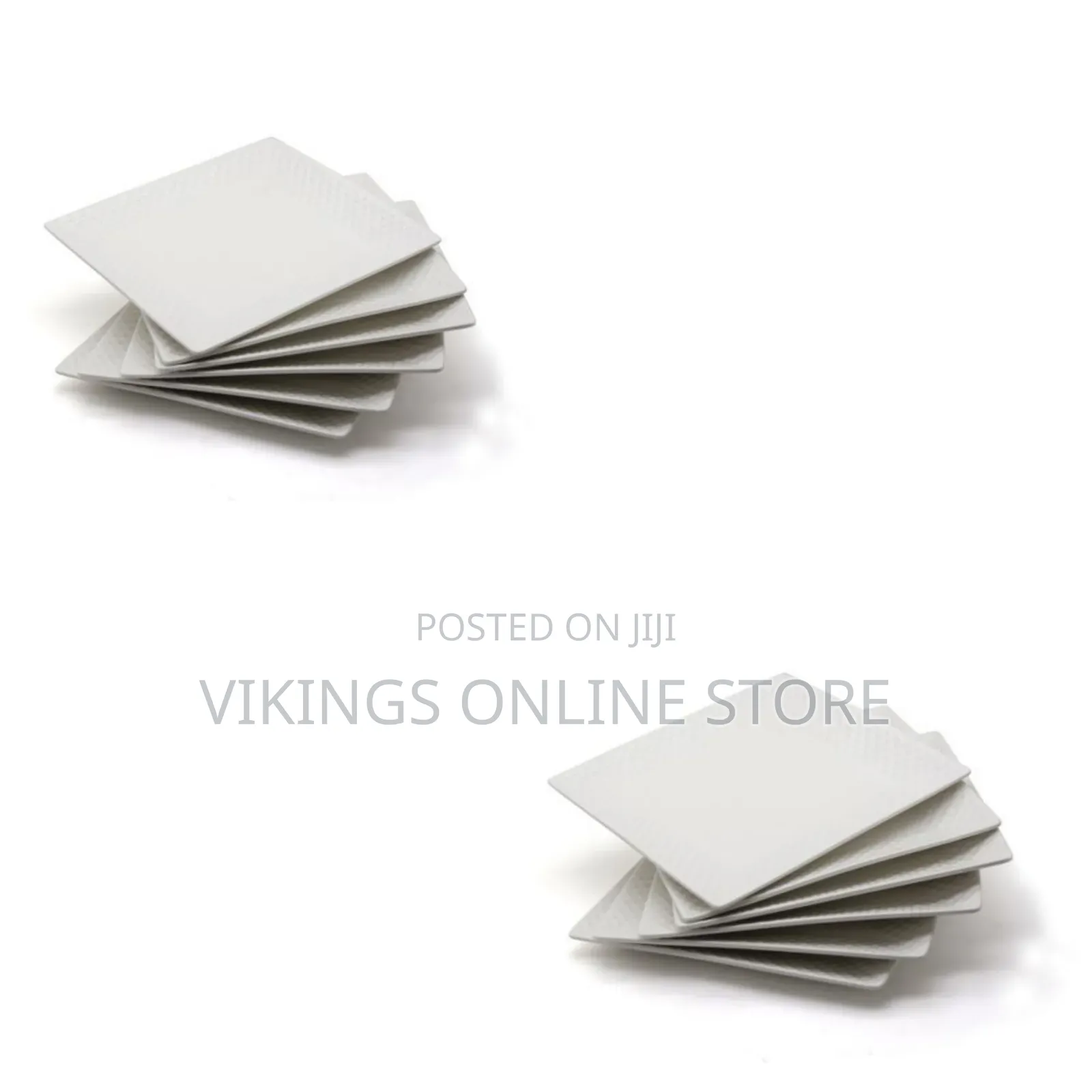 6 Pieces of Square Checked Plates -White
