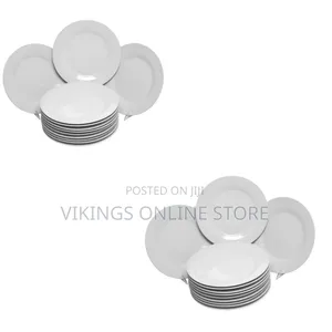5 Inch 12-Piece Porcelain Cup Saucer Plates-White