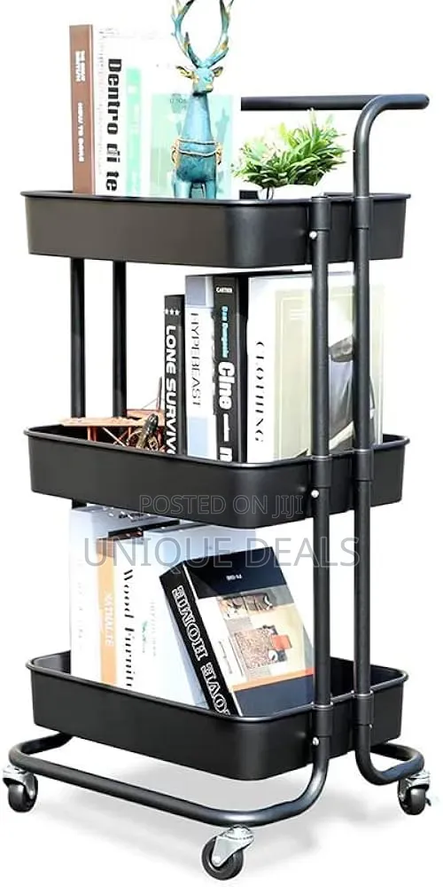 Rolling Utility Cart, 3 Tier Mobile Storage Trolley