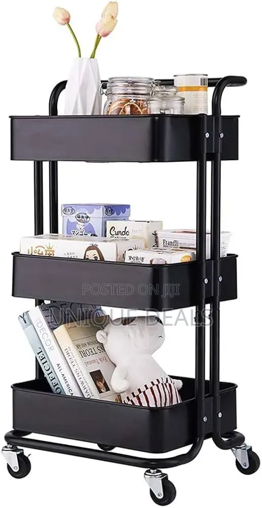Rolling Utility Cart, 3 Tier Mobile Storage Trolley