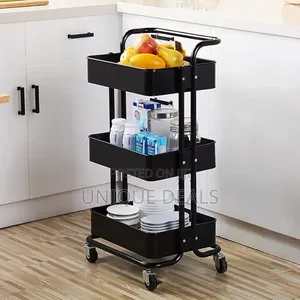 Rolling Utility Cart, 3 Tier Mobile Storage Trolley