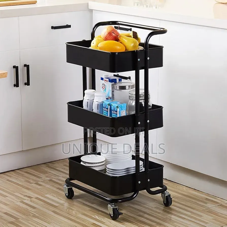 Rolling Utility Cart, 3 Tier Mobile Storage Trolley