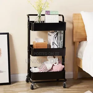 Rolling Utility Cart, 3 Tier Mobile Storage Trolley