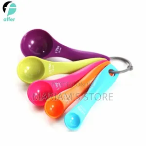 Is a Set of 5 Multicoloured Measuring Spoons,