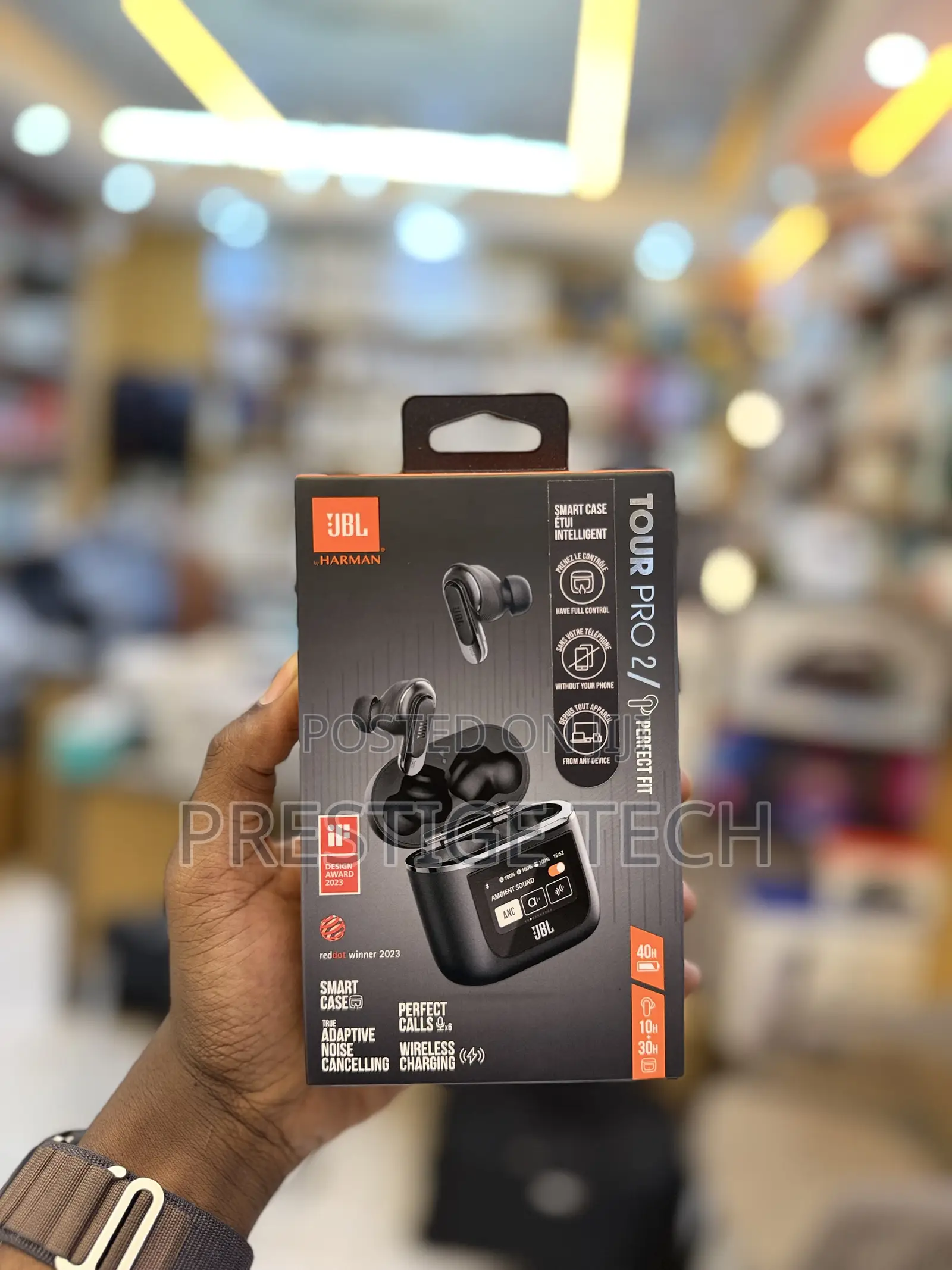 JBL Tour Pro 2 True Wireless Noise Cancelling Earbuds, Smart Case
