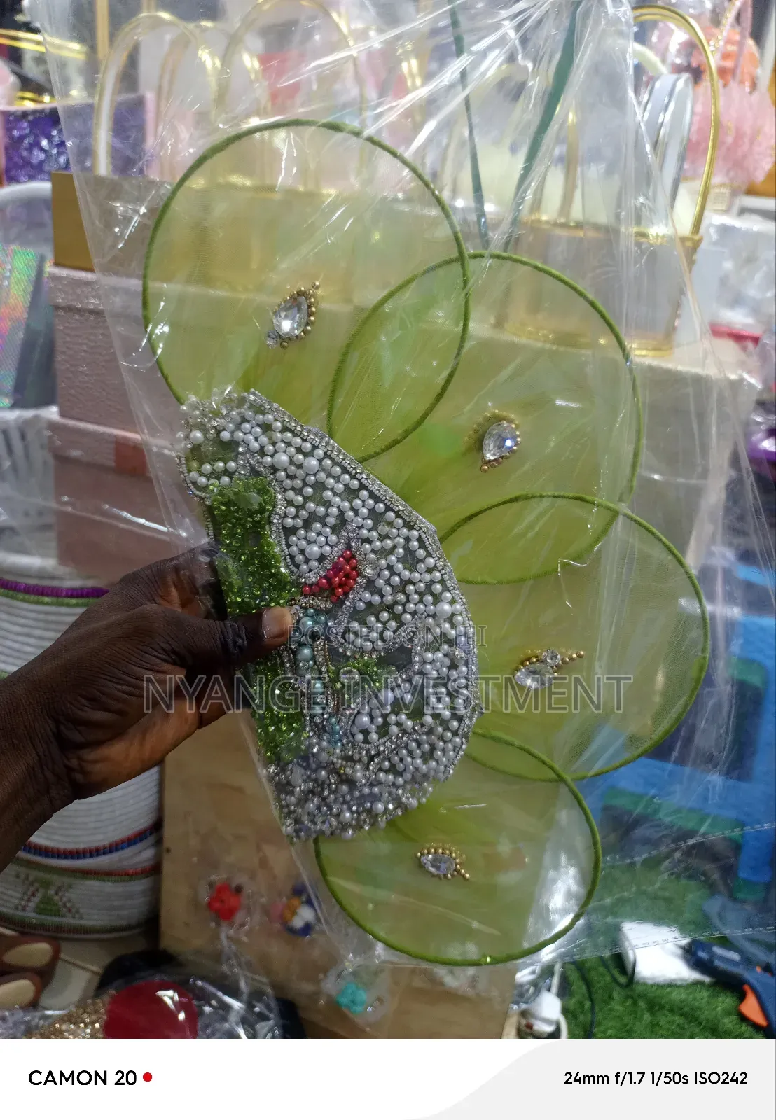 Bridal Balle Green Fan